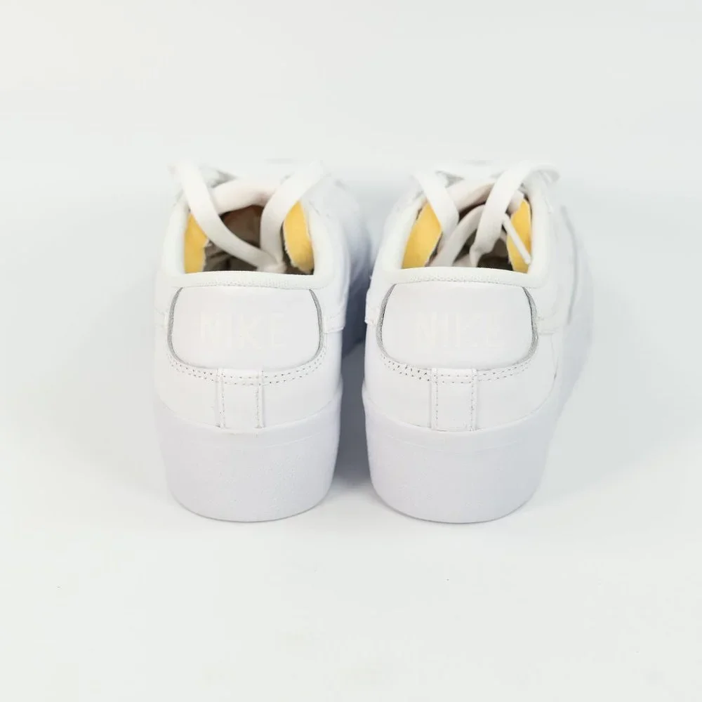 Nike Women's Blazer Low Platform 'Triple White' DJ0292-100 Leather 2021 6 - 12 - Picture 8 of 10